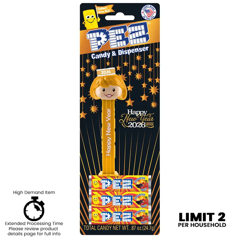 2026 Golden New Year’S Presenter Girl Pez Dispenser – Pez.Com Exclusive (2 Per Household) 1