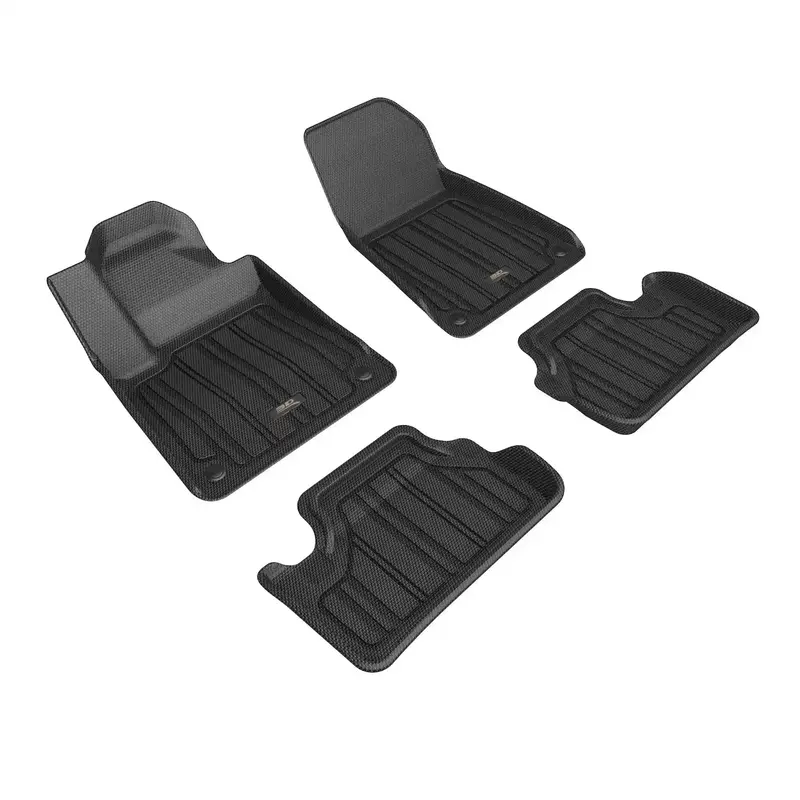 3D Maxpider Elitect Black Floor Mat Set – 4-Piece (Front + Second Row) For Precise Fit 1
