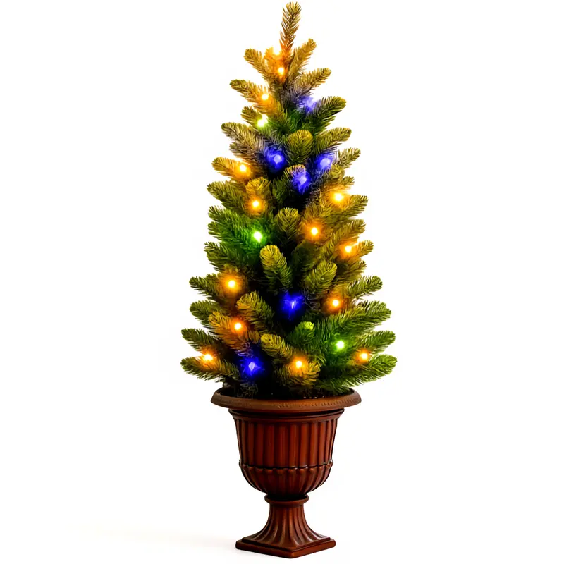 4-Foot Green Slim Sugar Pine Artificial Tree With 60 Warm White Leds 1