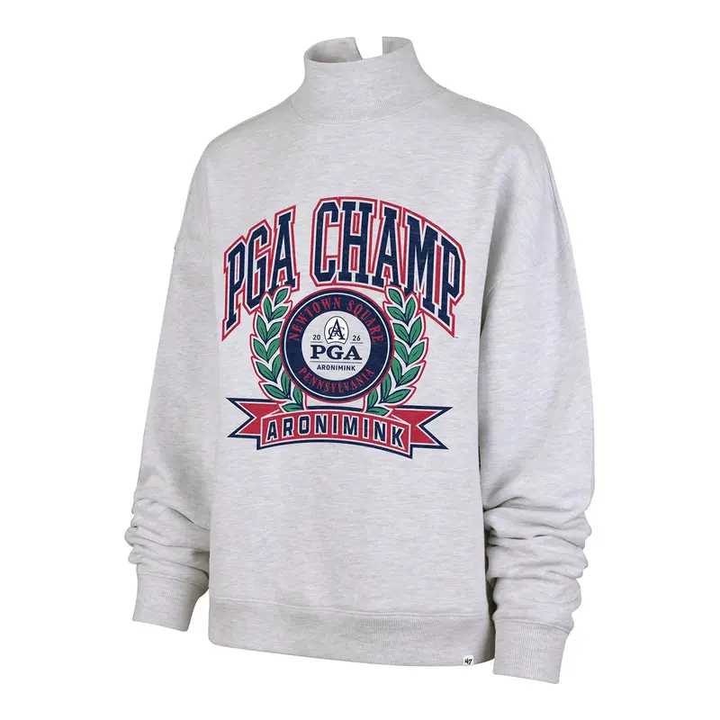 '47 Brand Pga Championship Women'S Relay Grey Vantage Mockneck Pullover 1