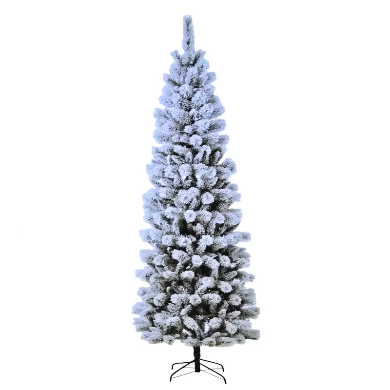 6-Foot Flocked Pine Tree With Frosted Green Tips 1