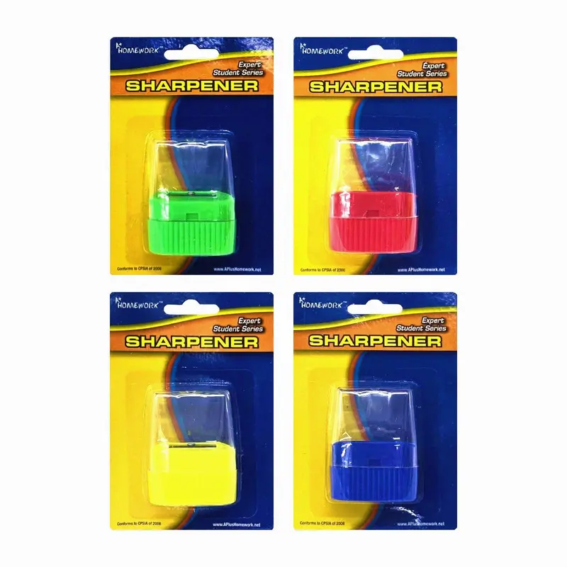 A+ Homework Colorful Manual Pencil Sharpener – Primary Hue Design 1