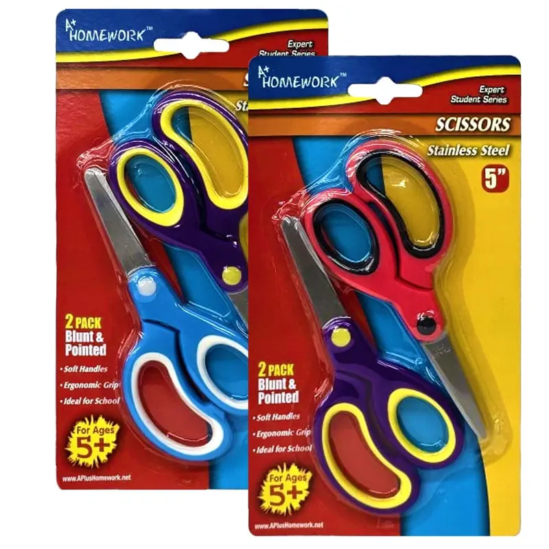 A+ Homework Dual Scissor Set – 5-Inch Blunt And Pointed Tips 1