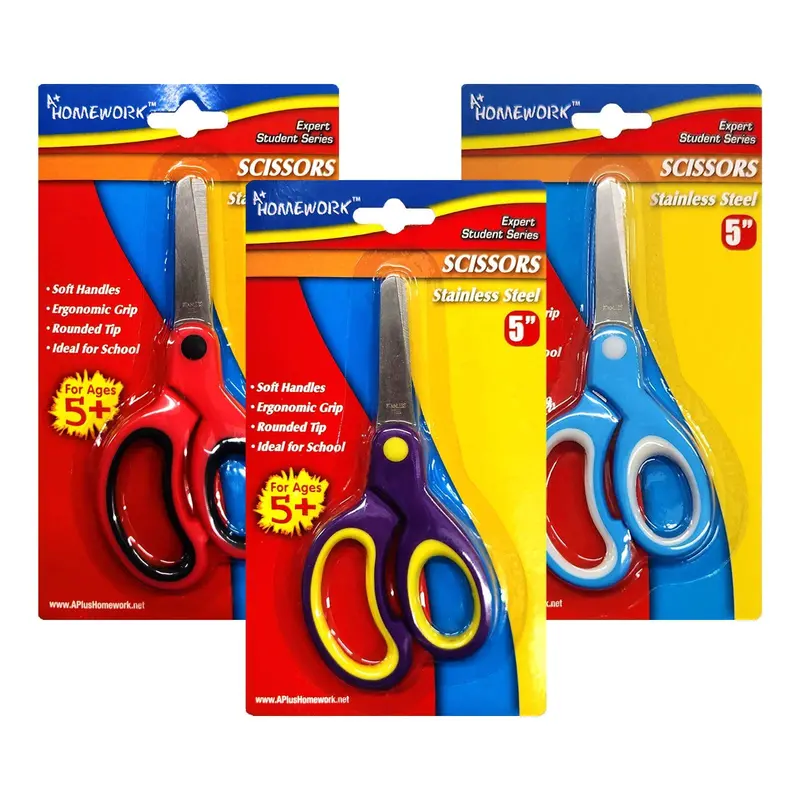 A+ Homework Stainless Steel Round-Tip Scissors – 5-Inch Academic Grade 1