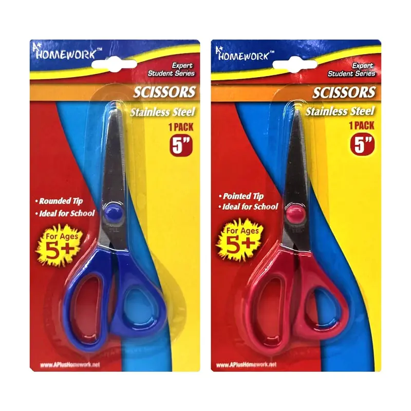 A+ Homework Stainless Steel Scissors – 5-Inch Pointed Tip 1