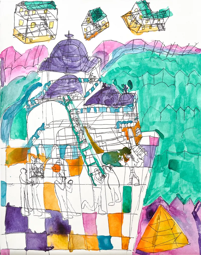 Abstract Urban Architecture Drawing By Ryan Mcdonagh 1