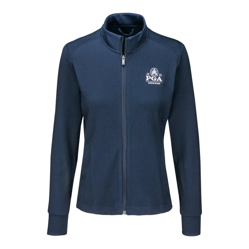 Adidas 2026 Pga Championship Women’S Collegiate Navy Performance Texture Full-Zip Jacket 1