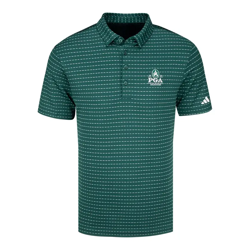 Adidas Dash Stripe Polo – 2026 Pga Championship In Collegiate Green 1
