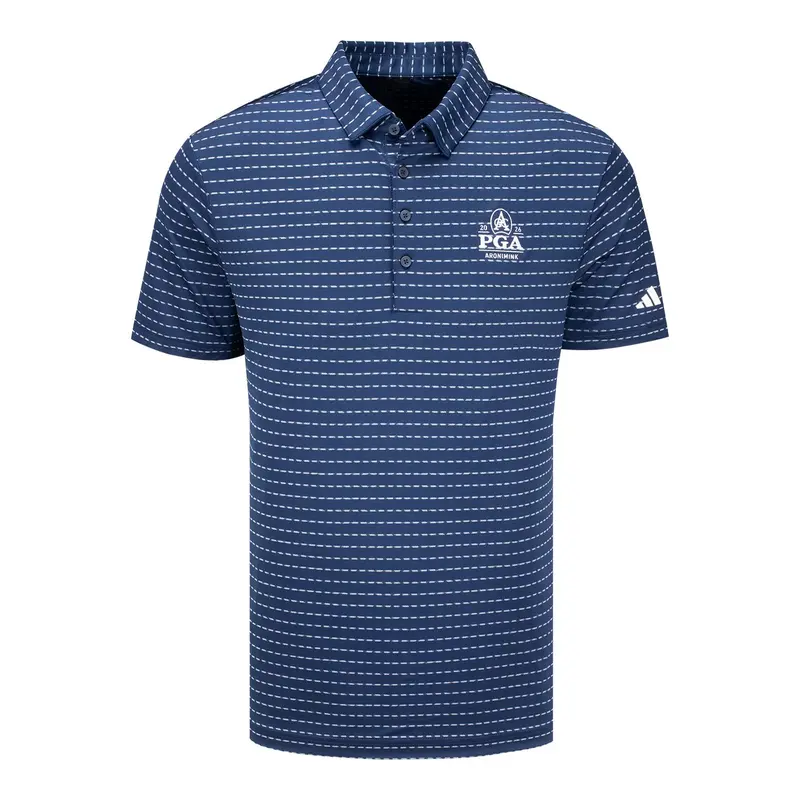 Adidas Dash Stripe Polo – Men’S 2026 Pga Championship Classic Fit In Collegiate Navy 1