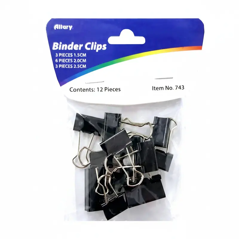 Allary Assorted Size Binder Clips – 12-Piece Set 1