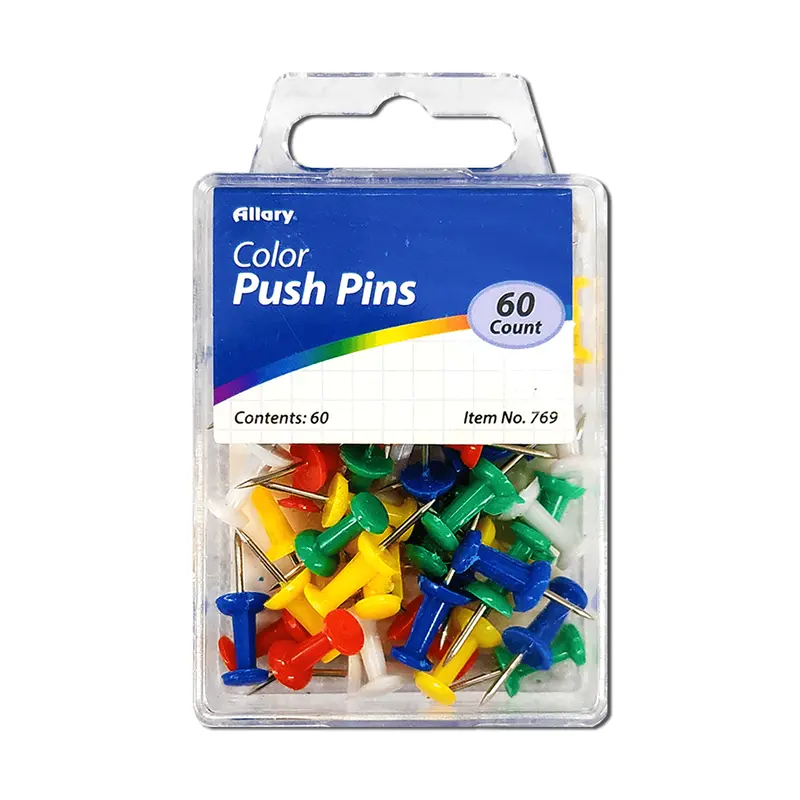 Allary Vibrant Multicolor Push Pins – 60-Piece Set 1