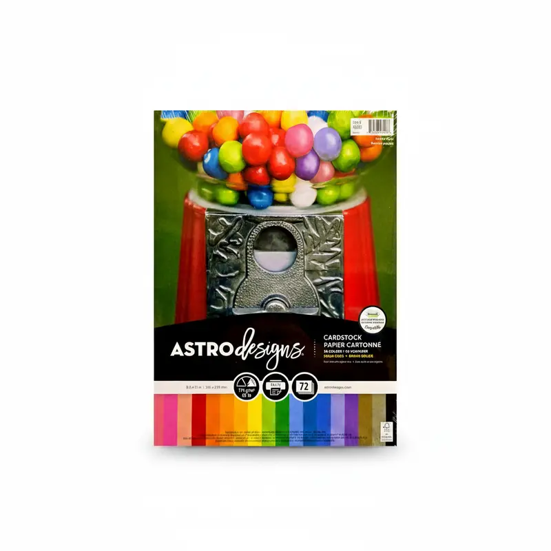Astrodesigns Premium Color Cardstock – 72-Sheet Assortment 1