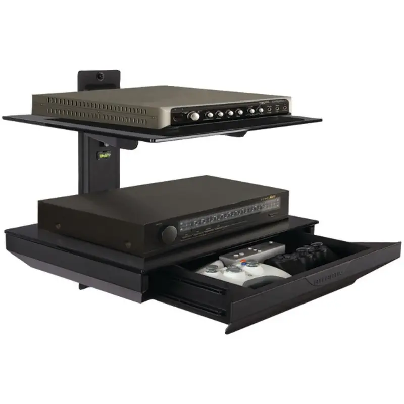 Atlantic 38435891 Two-Tier Component Shelf With Integrated Drawer 1