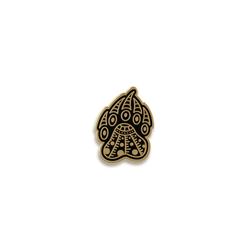 Bear Paw Enamel Pin – Seventh Petal Design (Front View) 1