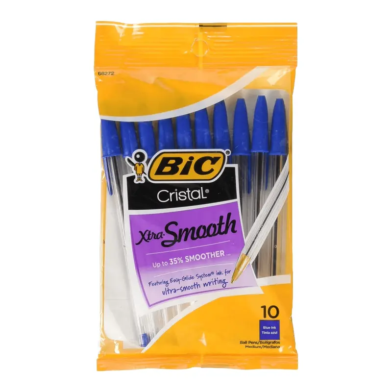 Bic Cristal Xtra Smooth Ballpoint Pens – 10-Pack In Blue 1