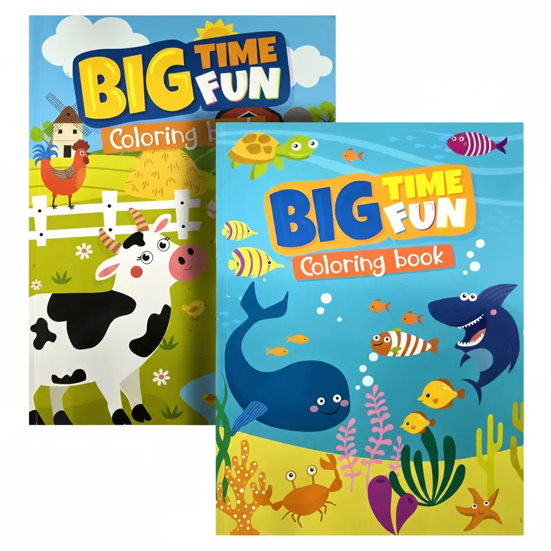 Big Time Fun Coloring Book – Farm & Ocean Themes For Kids 1