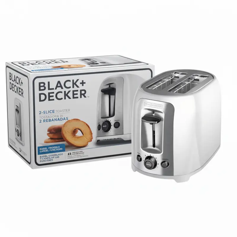 Black+Decker 2-Slice Toaster – Sleek White Finish 1