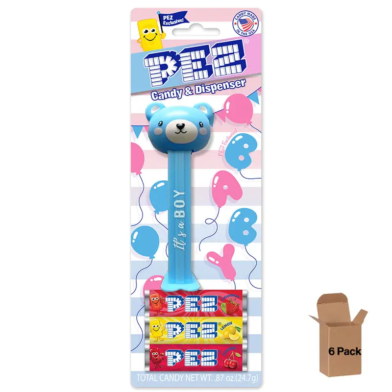 Blue Bear Pez Bundle – ‘It’S A Boy’ Theme (6-Pack) 1