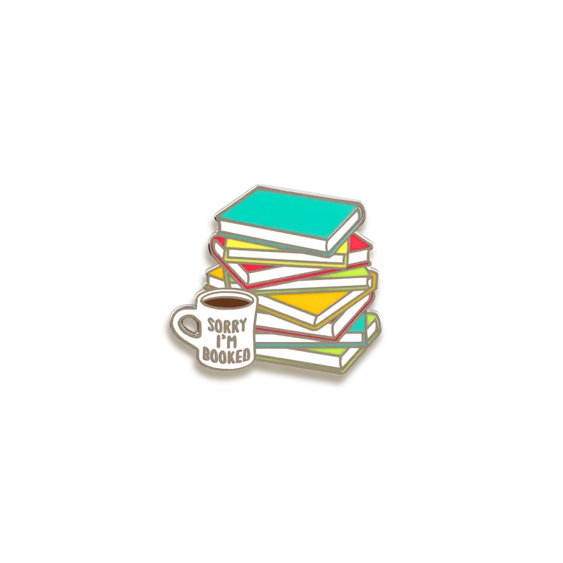 Booked Enamel Pin – Tiny Bee Cards Literary Pun 1