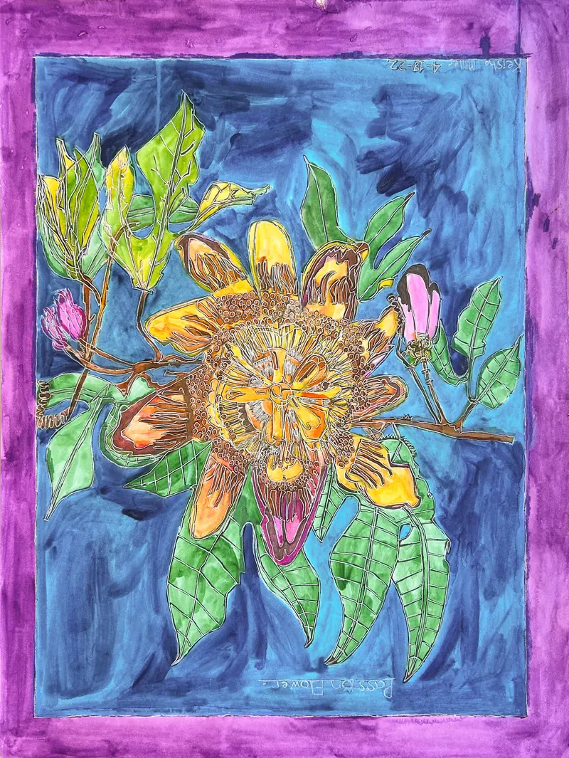 Botanical Passion Flower Artwork By Keisha Miller 1