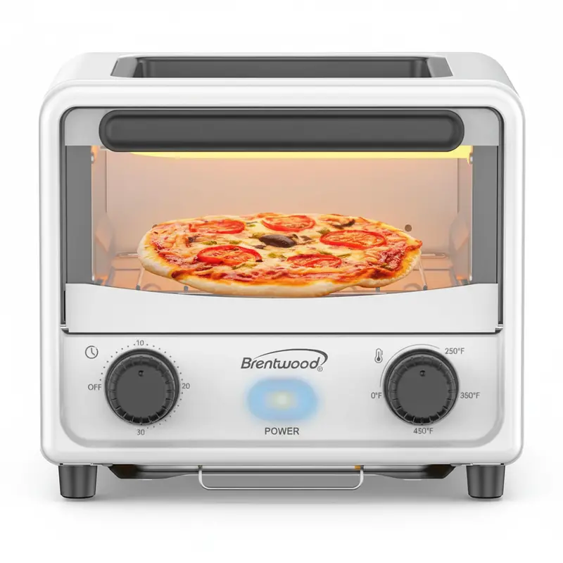 Brentwood 2-In-1 Mini Toaster Oven Combo: Bake, Toast & Reheat 1