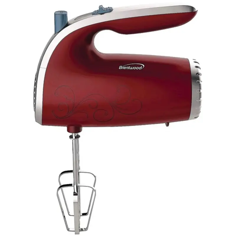 Brentwood Hm-48R Red 5-Speed Lightweight Hand Mixer 1