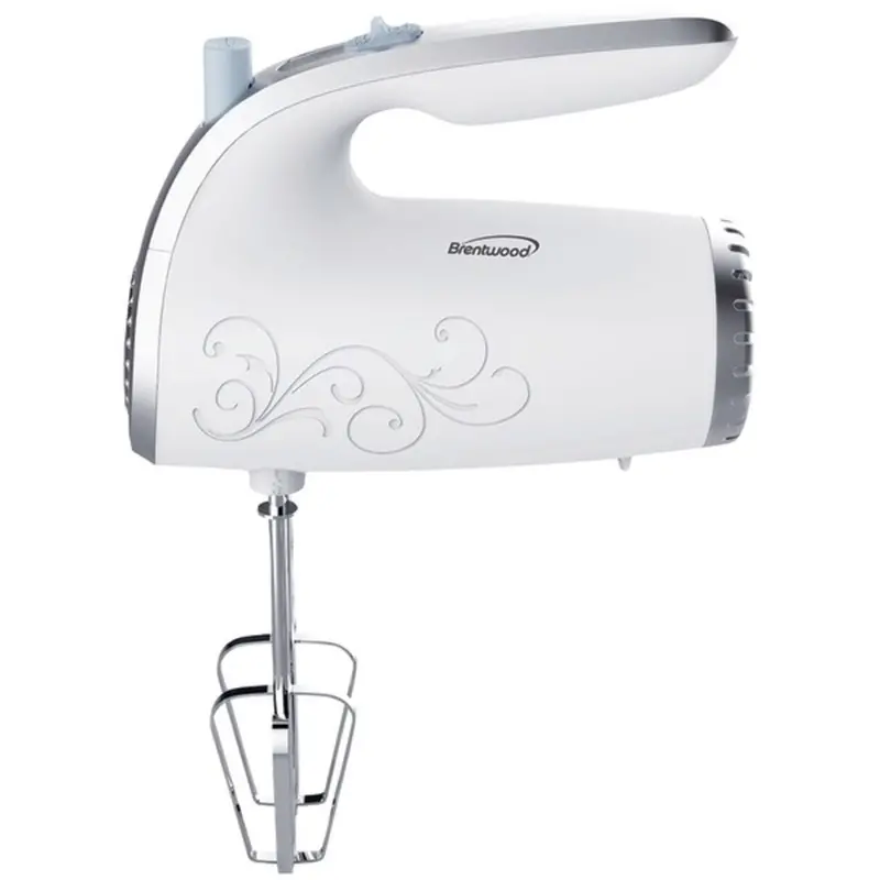 Brentwood Hm-48W White 5-Speed Lightweight Hand Mixer 1