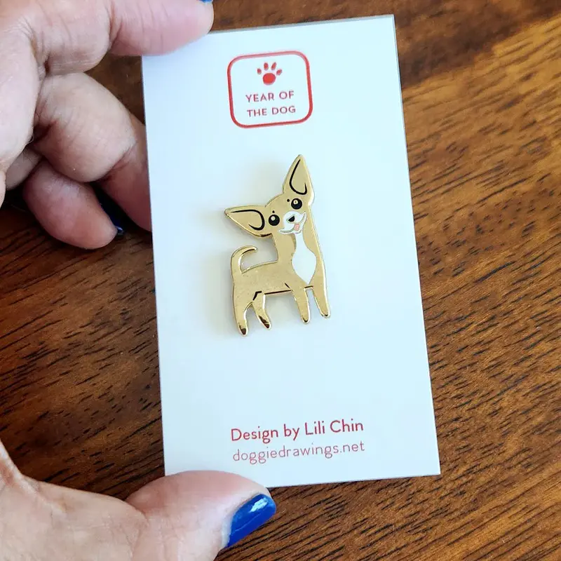 Chihuahua Enamel Pin – Doggie Drawings Collection 1