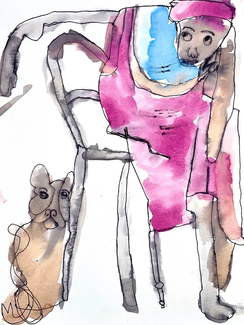 Chris Evans Artwork Featuring Human And Canine Figure 1