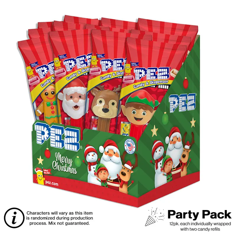 Christmas Pez Party Pack – 12 Festive Individually Wrapped Dispensers 1