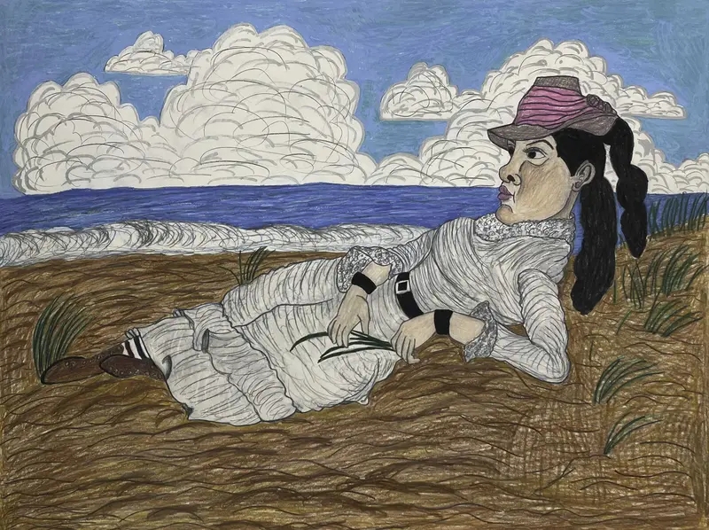 Coastal Portrait: Woman At The Shore Giclée Print By Ronald Griggs 1