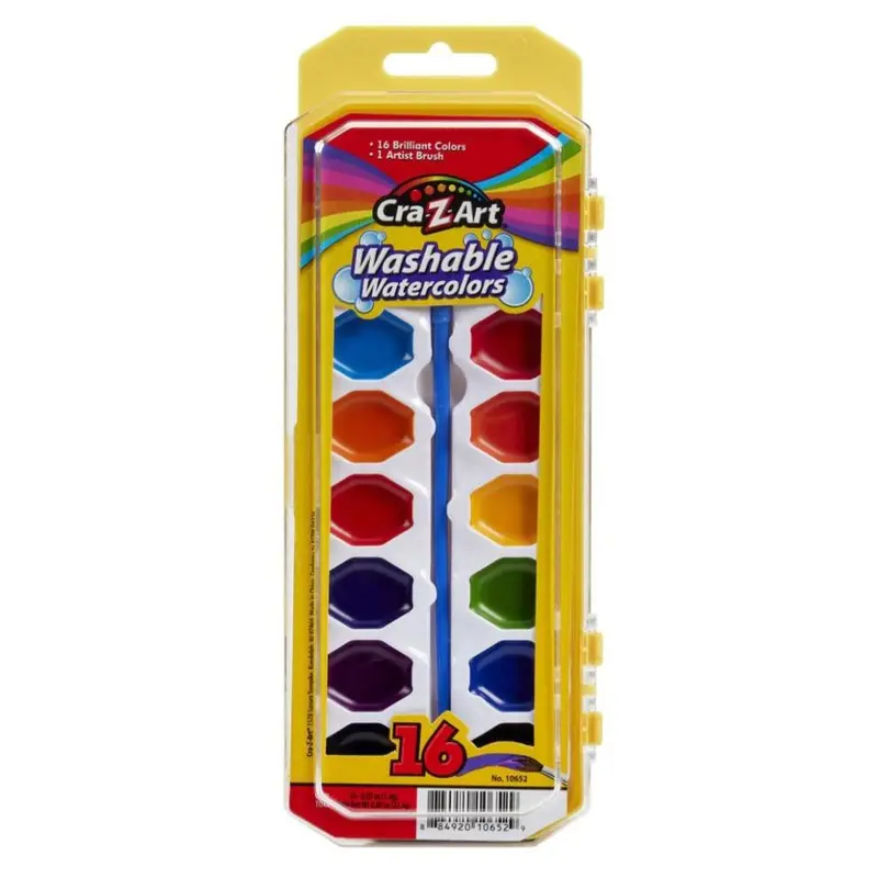 Cra-Z-Art Washable Watercolor Set – 16 Colors With Brush 1