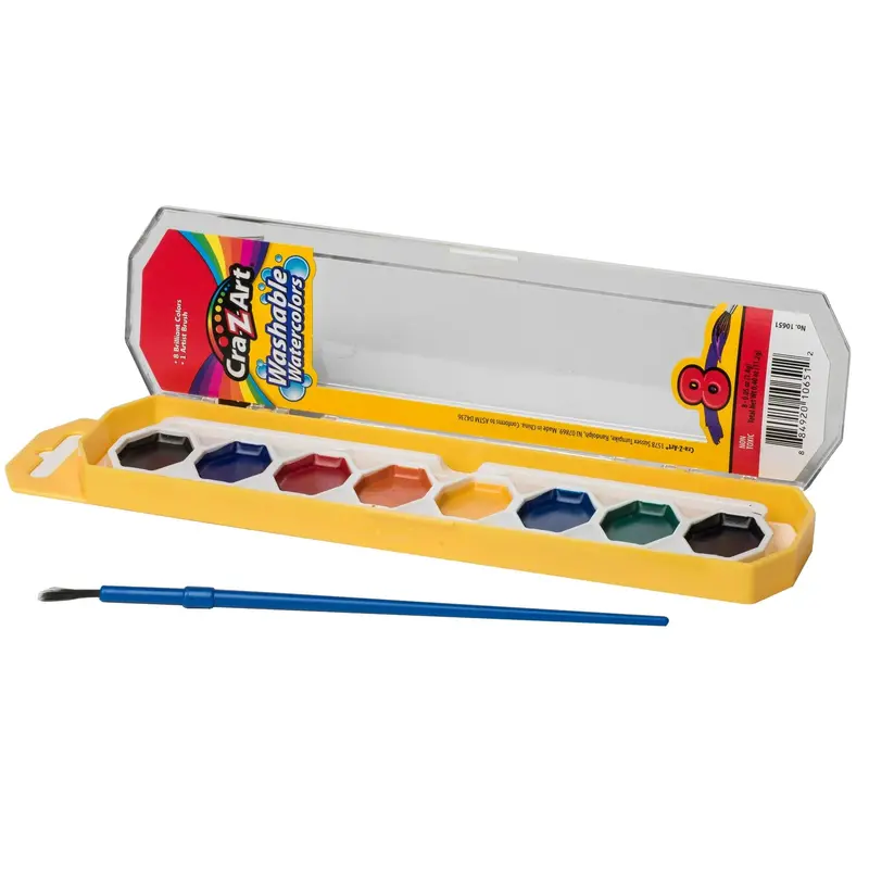 Cra-Z-Art Washable Watercolor Set For Kids – 8 Colors With Paintbrush 1