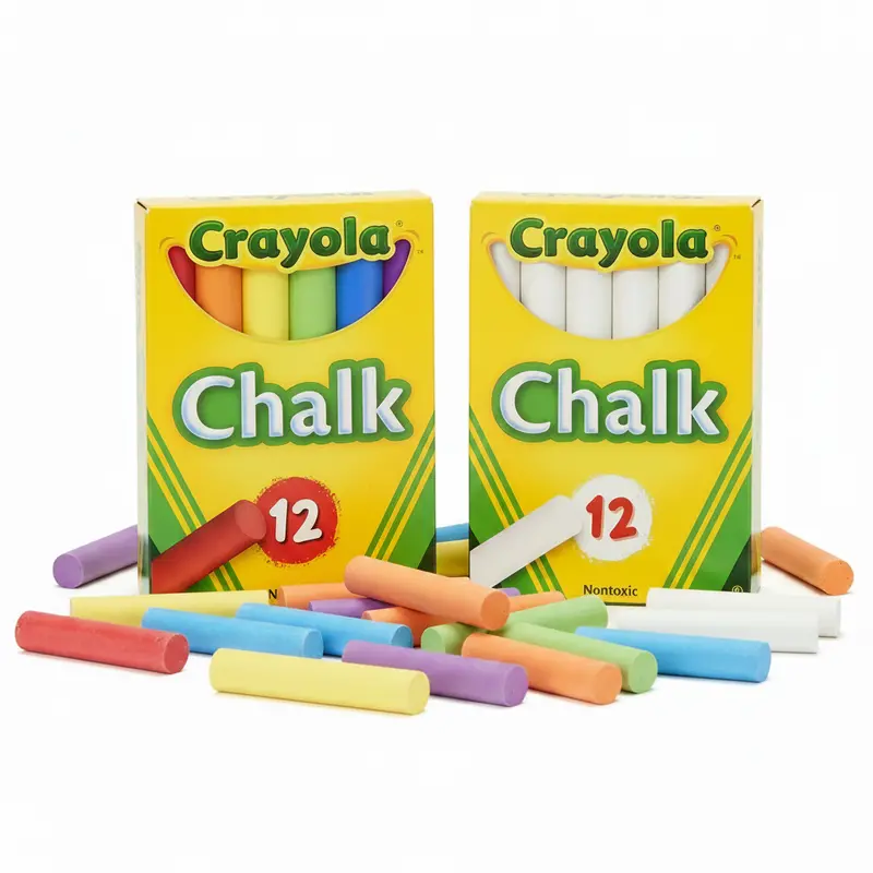 Crayola 12-Count Assorted Chalk Set – Includes White And Multicolor Options 1