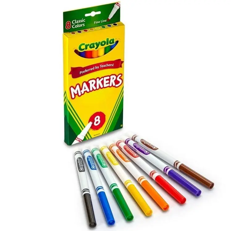 Crayola Fine Tip Washable Markers – 8-Color Set 1