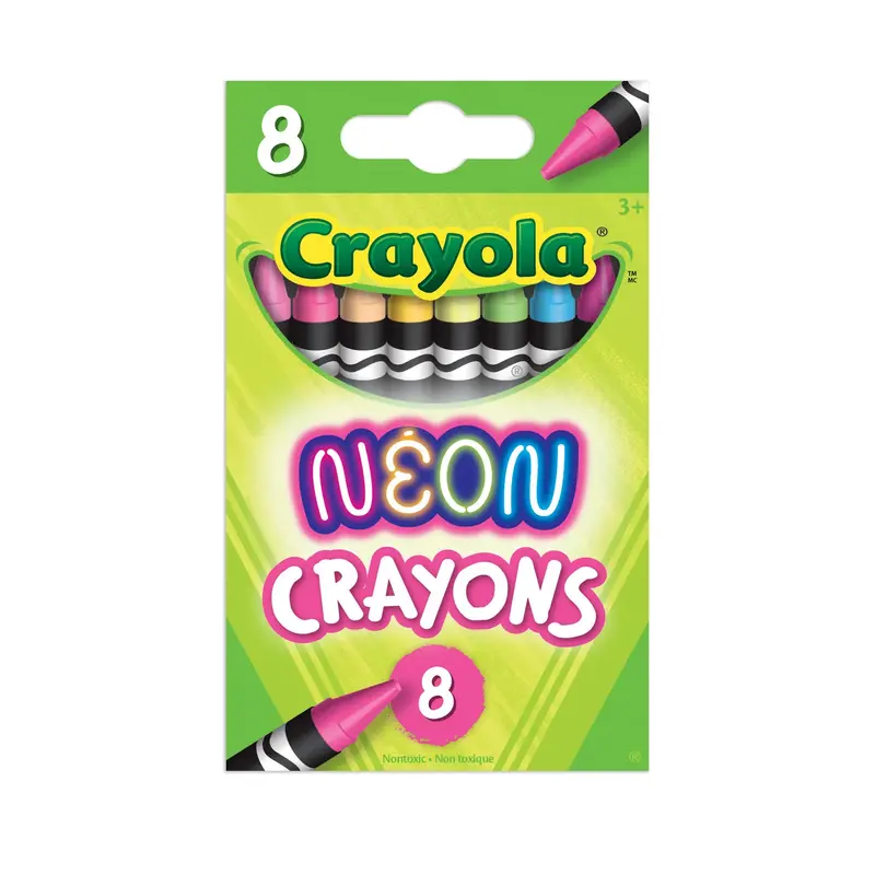 Crayola Neon Crayons – 8-Piece Bright, Bold Coloring Pack 1