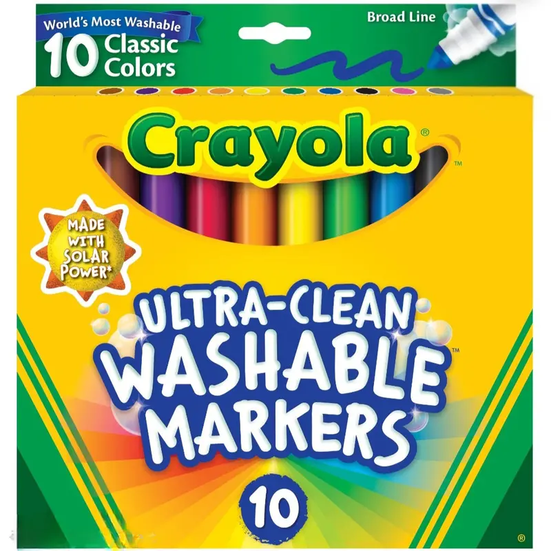 Crayola Ultra-Clean Washable Broad-Line Markers – 10-Pack 1