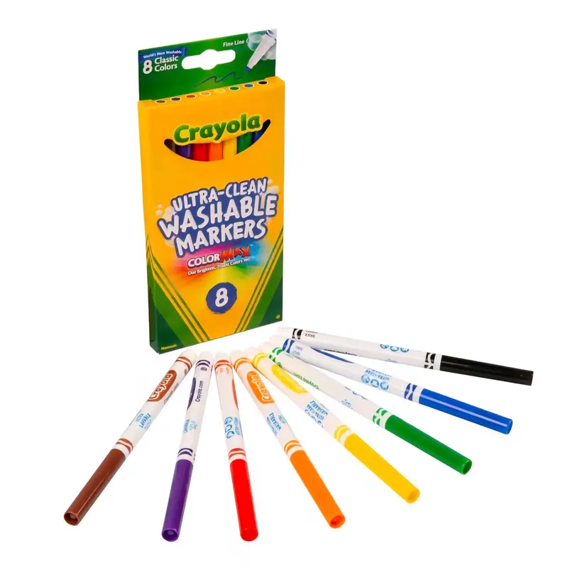 Crayola Ultra-Clean Washable Fine-Line Markers – 8-Count 1
