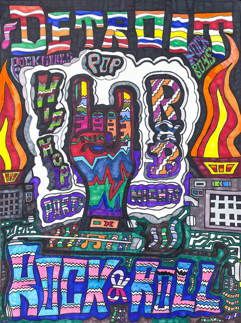 Detroit Music Heritage: Hip Hop, R&B & Rock Giclée Print By Jeremy Taylor 1