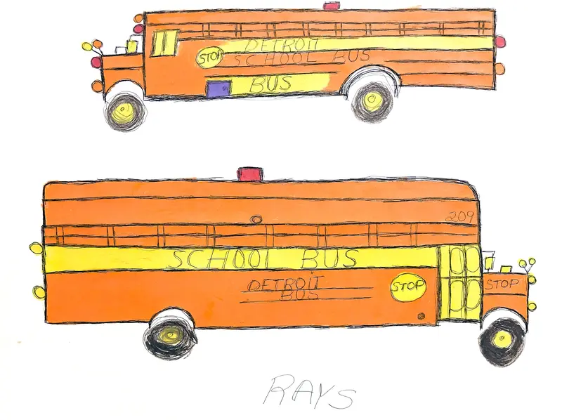 Detroit School Bus Series Illustration By Ray Smith 1
