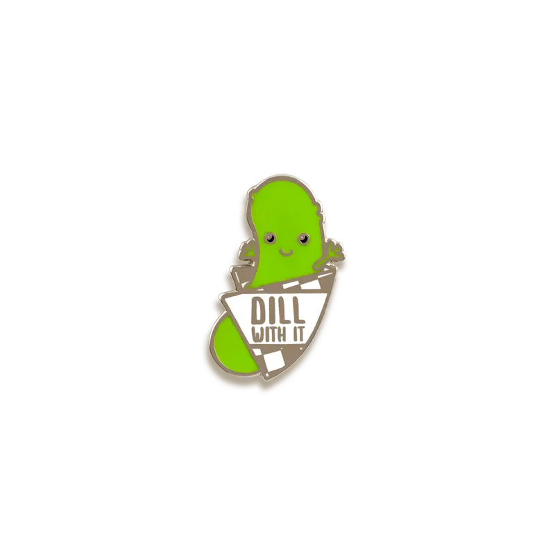Dill With It Enamel Pin – Tiny Bee Cards Herb-Themed Wit 1