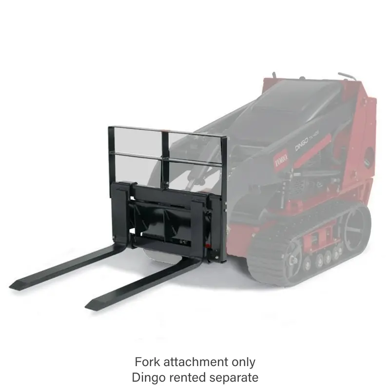 Dingo Adjustable Pallet Forks – High-Strength Quick-Attach Rental Accessory 1
