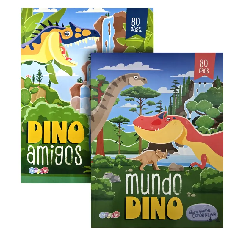 Dino Amigos & Mundo Dino Coloring Books – Prehistoric Adventure Activity Sets 1
