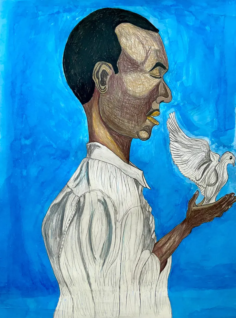 Dove And Man Symbolic Painting By Ronald Griggs 1
