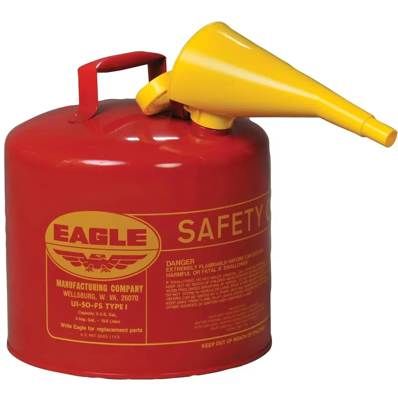 Eagle Ui50Fs 5-Gallon Type I Red Safety Gas Can For Gasoline Storage 1