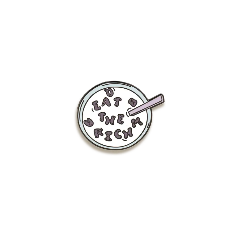 Eat The Rich Satirical Enamel Pin – Push 1