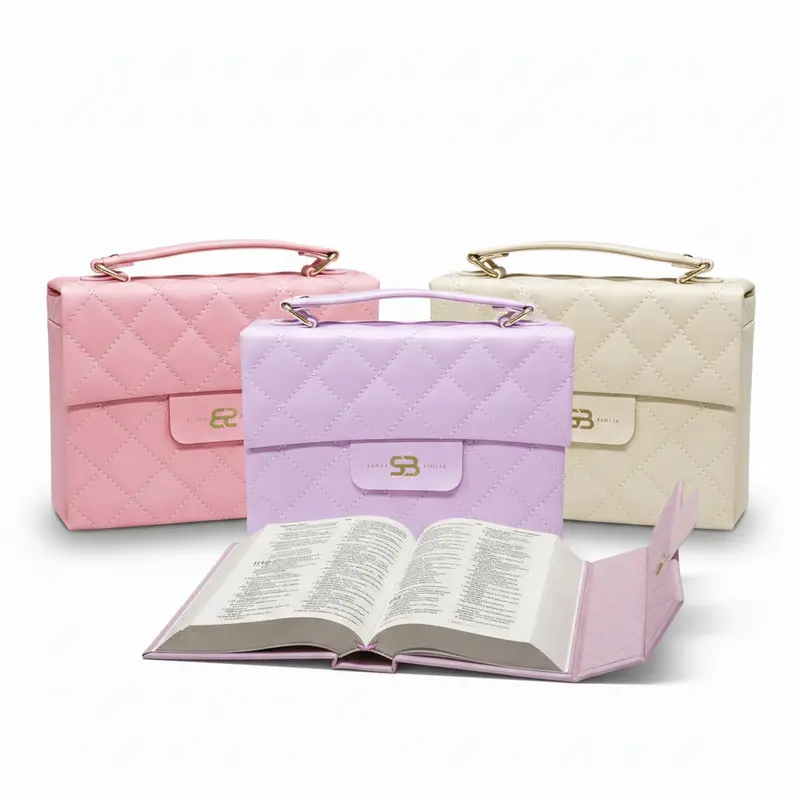 Elegant Bible Carrying Tote With 12-Letter Embossed Font Design 1
