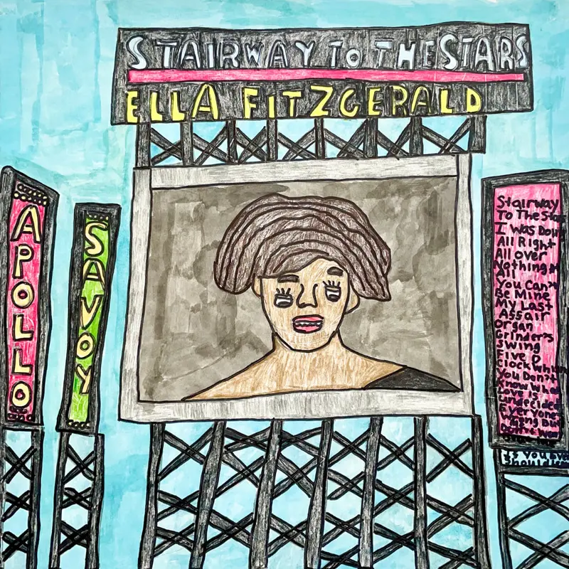 Ella Fitzgerald: Stairway To The Stars Jazz Art Print By Thomas Saunders 1
