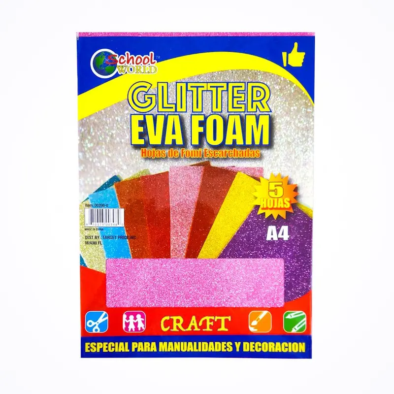 Eva Foam Glitter Sheets Pack – 5 Pastel Colors 1