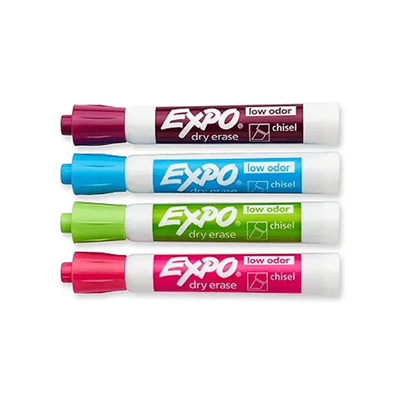 Expo Low-Odor Dry-Erase Markers – Chisel Tip, 4-Color Set 2